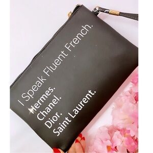 I Speak Fluent French Faux Leather Clutch